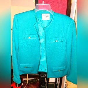Cropped teal blazer